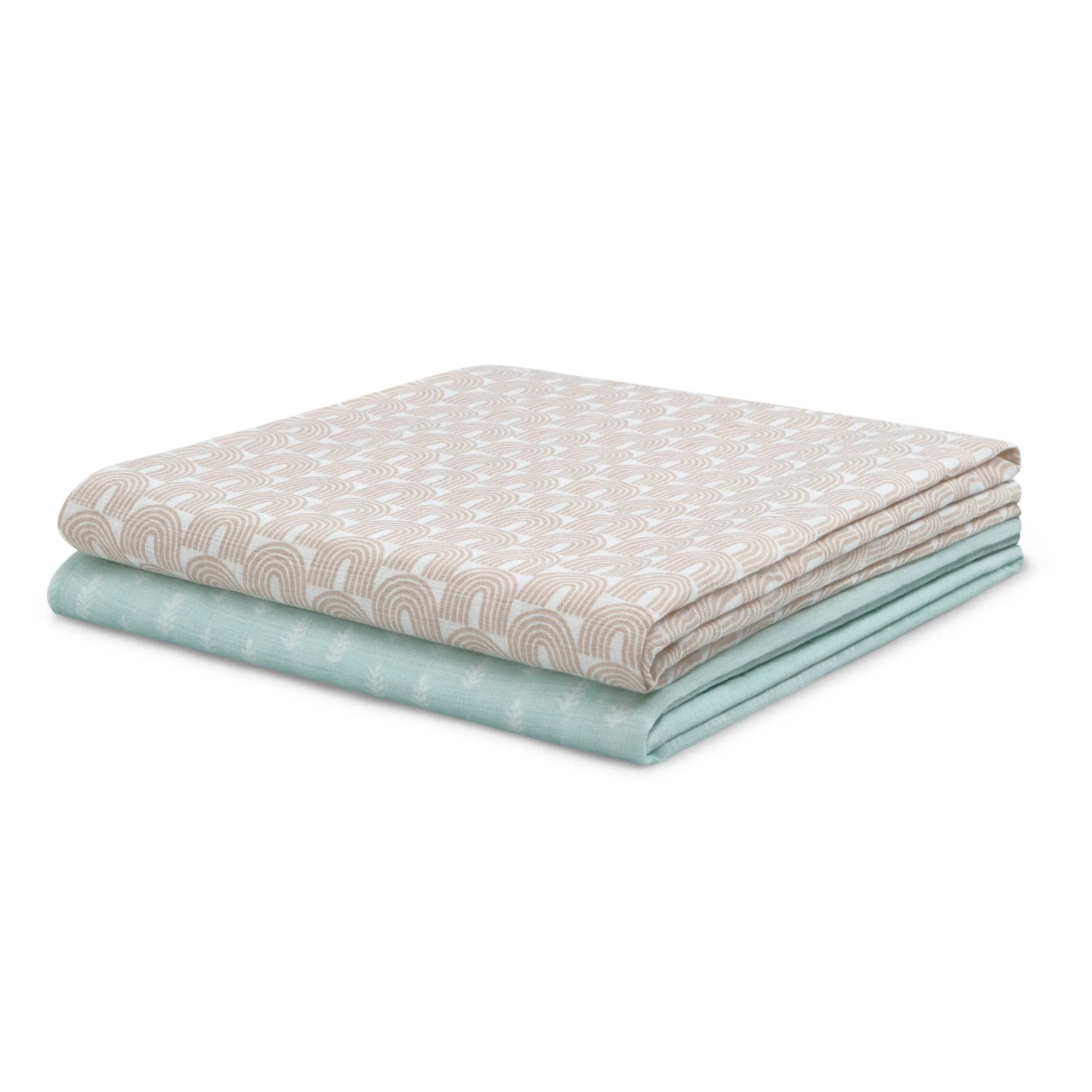 100% Cotton Muslin Baby Receiving Blankets - 2 Pack