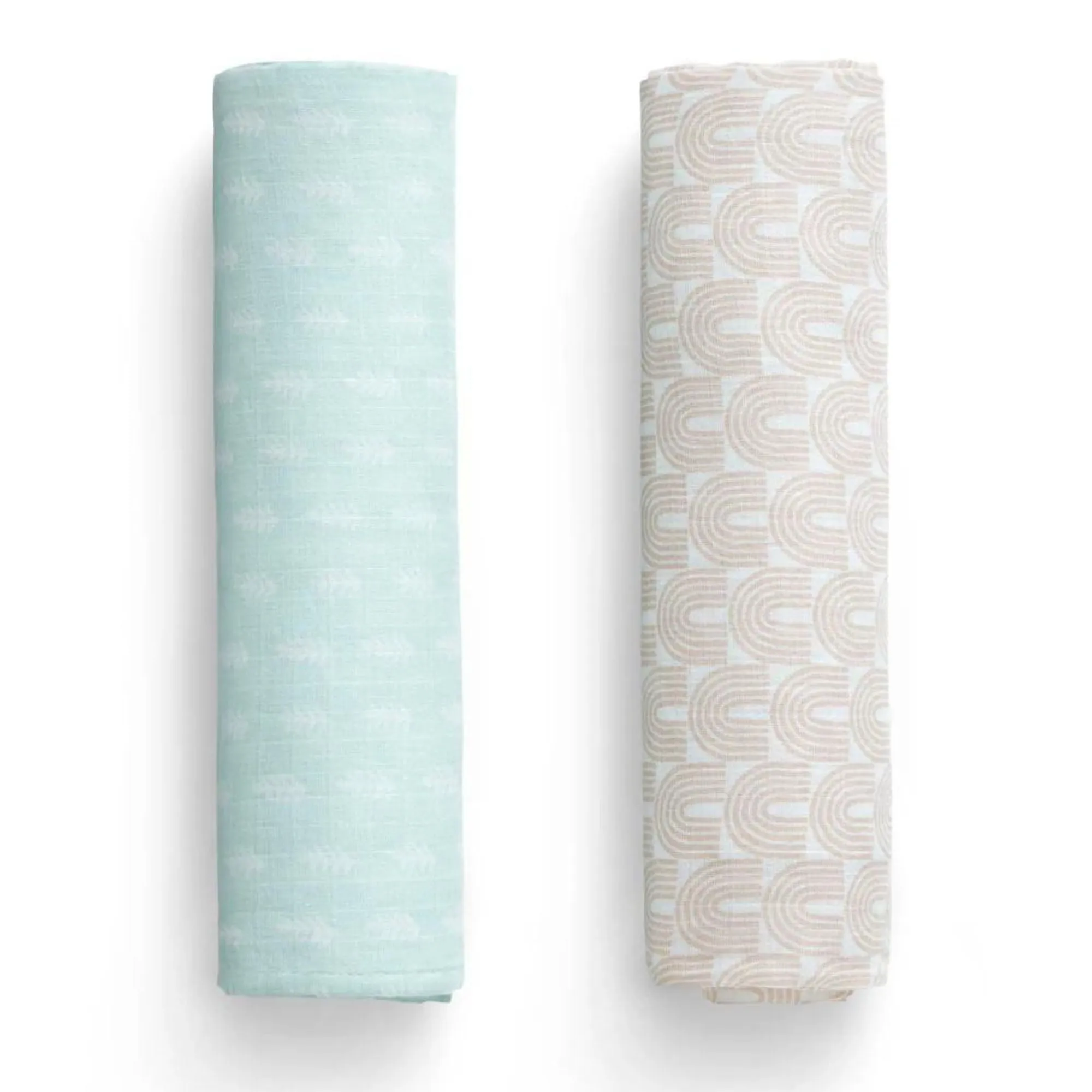 100% Cotton Muslin Baby Receiving Blankets - 2 Pack