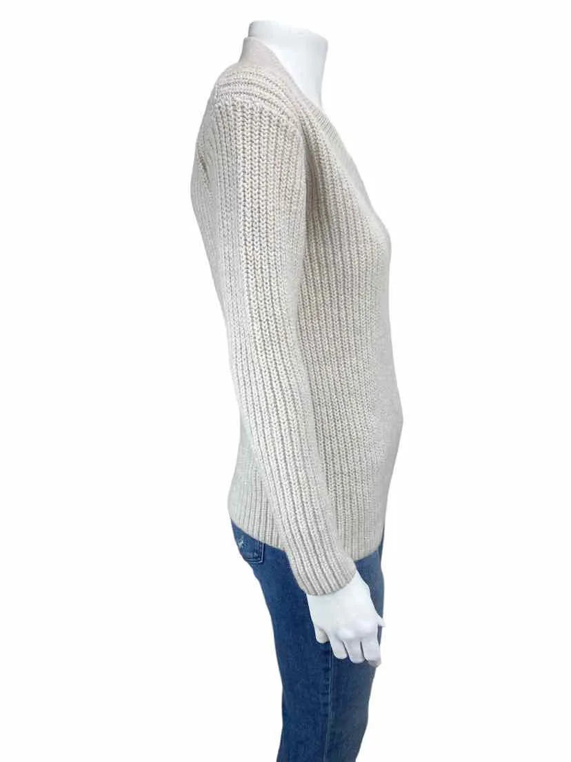 Aritzia Wilfred Women's Merino Wool V-neck Sweater Natural Size 2XS (XXS)