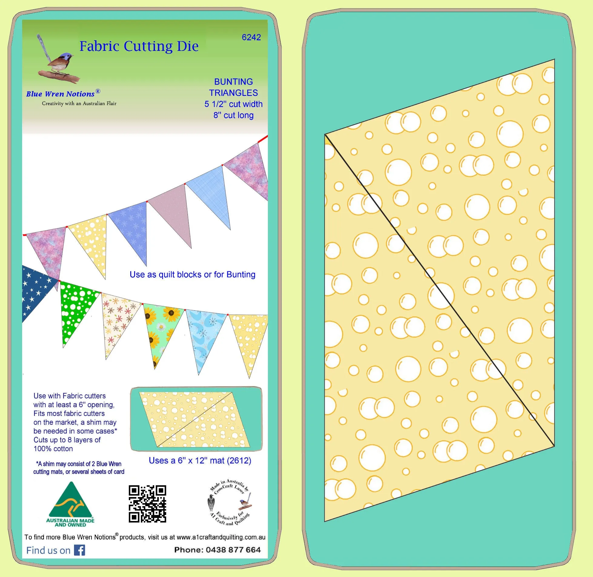 Bunting 5 1/4" wide x 8" long cut - 6242 - mat included