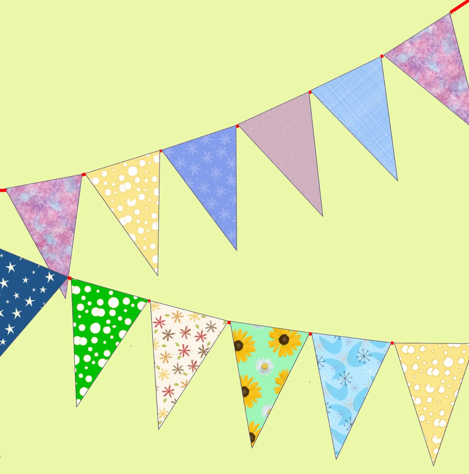 Bunting 5 1/4" wide x 8" long cut - 6242 - mat included