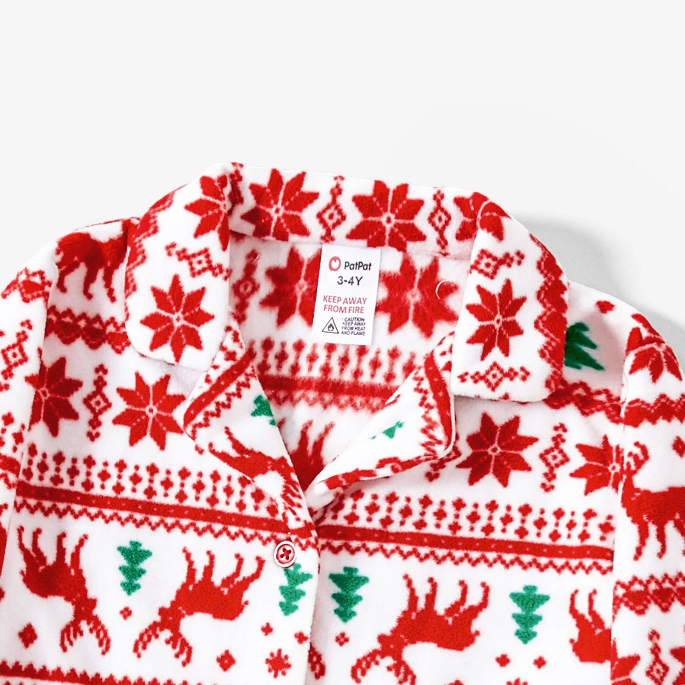 Christmas Family Matching Festival Theme All-over Print Pocket Decor Long-sleeve Fleece Pajamas Sets(Flame resistant)