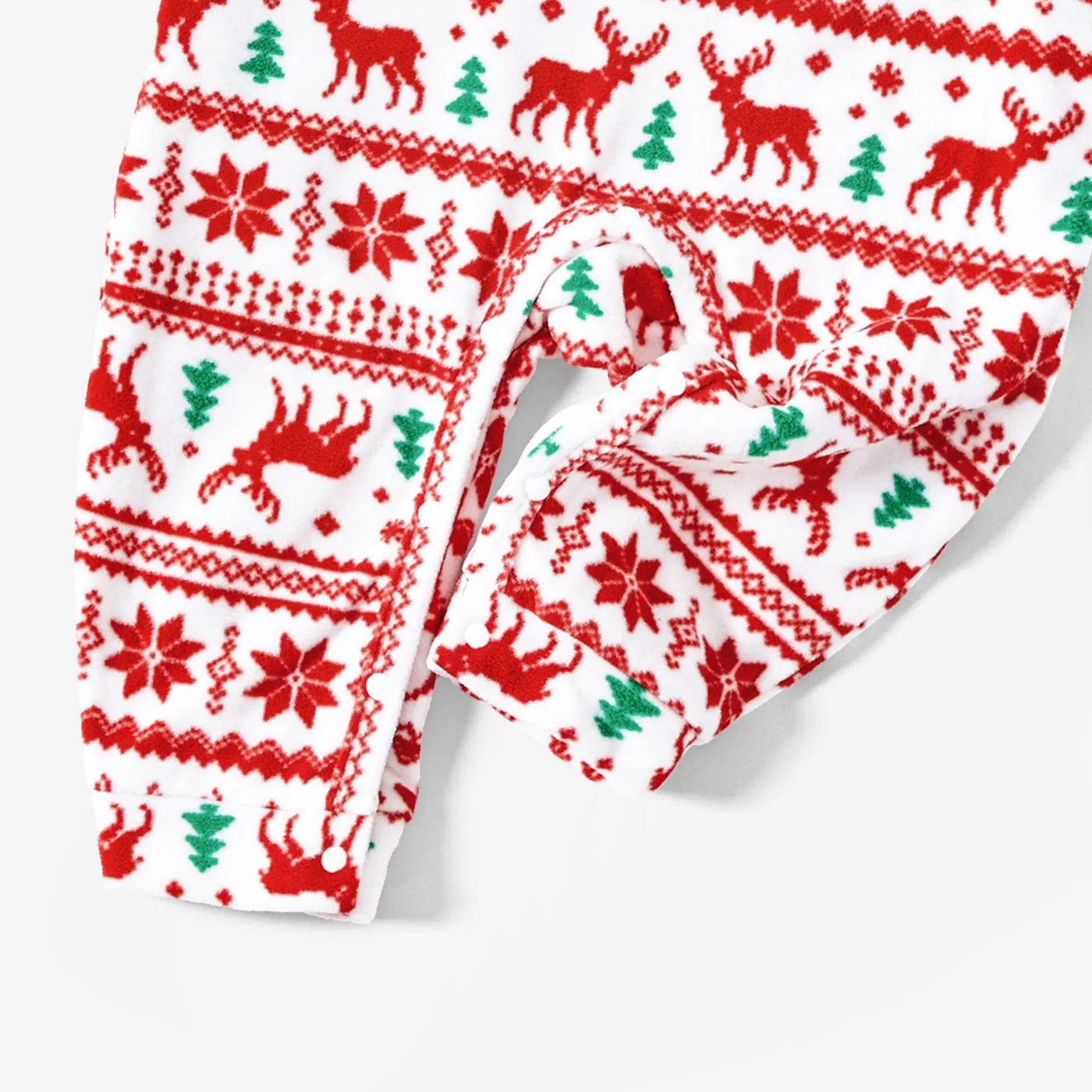 Christmas Family Matching Festival Theme All-over Print Pocket Decor Long-sleeve Fleece Pajamas Sets(Flame resistant)