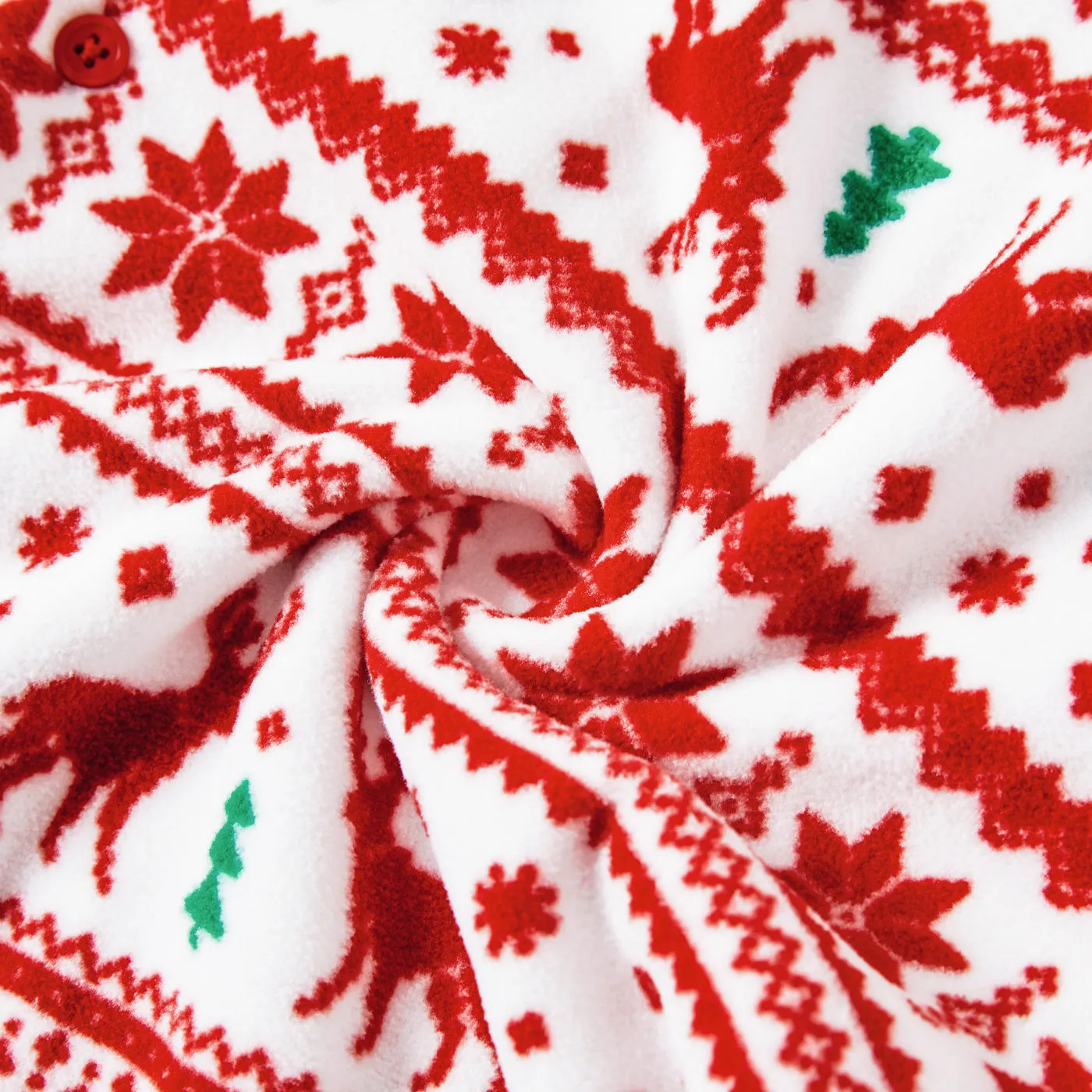 Christmas Family Matching Festival Theme All-over Print Pocket Decor Long-sleeve Fleece Pajamas Sets(Flame resistant)