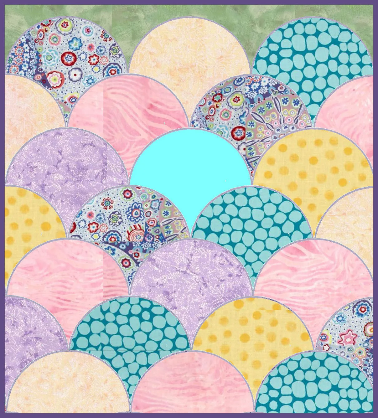 Clamshells - 4 1/2" finished across arch, - 6212 -machine sew- mat included