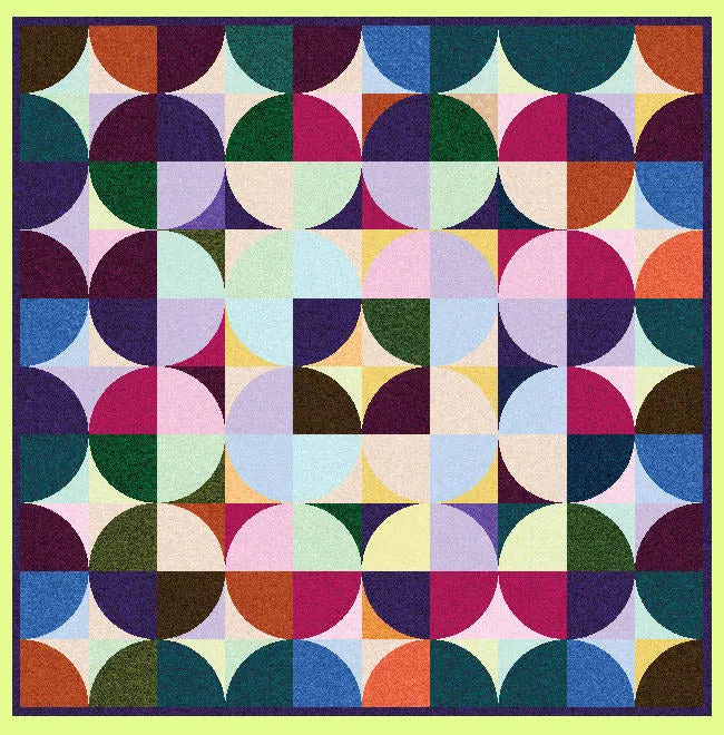 CURVE IN A SQUARE 5" finished quarter block (cornered Drunkards Path - 6605- includes cutting mat