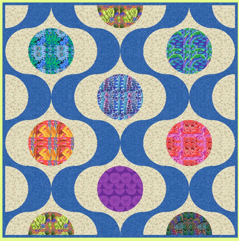 CURVE IN A SQUARE 5" finished quarter block (cornered Drunkards Path - 6605- includes cutting mat