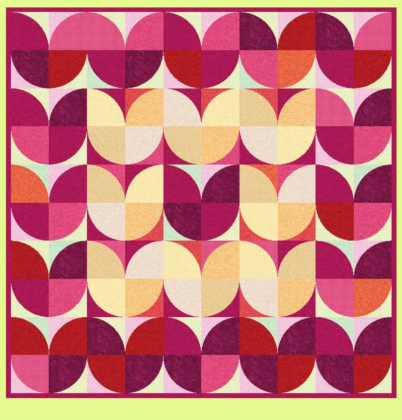 CURVE IN A SQUARE 6" finished quarter block (cornered Drunkards Path - 6606- includes cutting mat