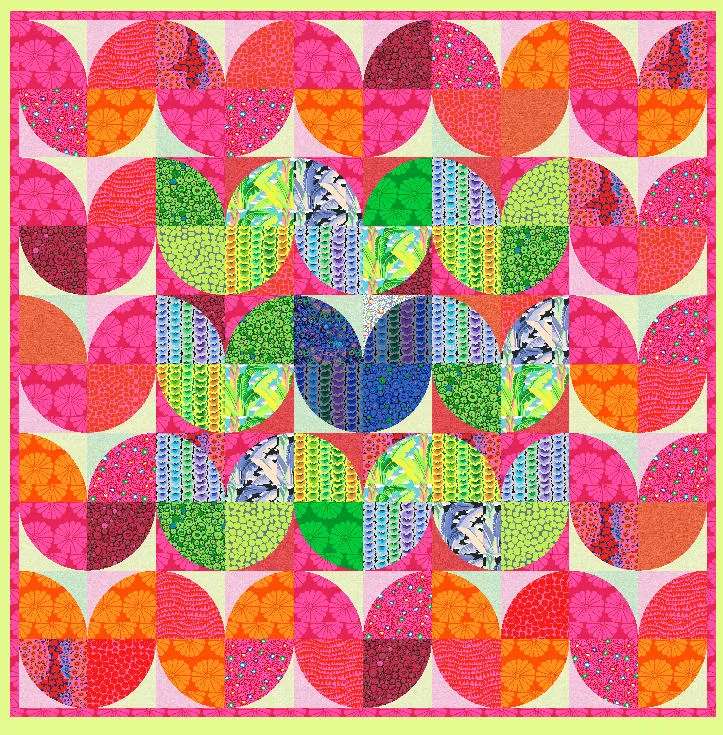 CURVE IN A SQUARE 6" finished quarter block (cornered Drunkards Path - 6606- includes cutting mat