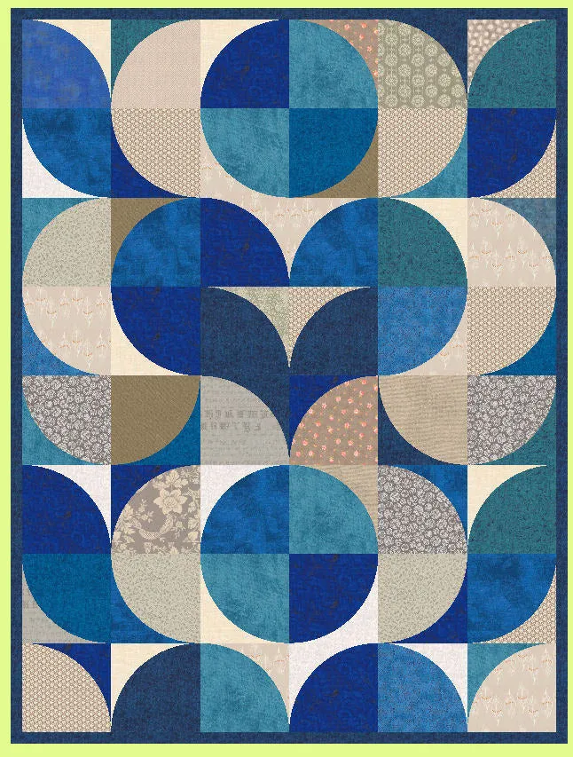 CURVE IN A SQUARE 6" finished quarter block (cornered Drunkards Path - 6606- includes cutting mat