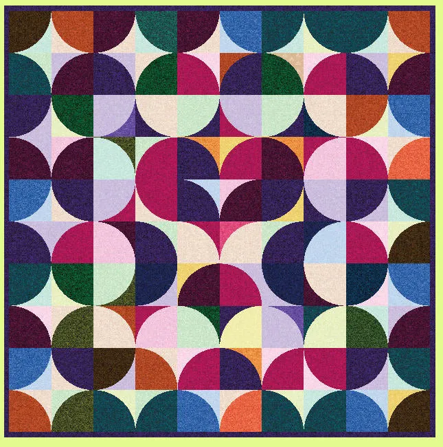 CURVE IN A SQUARE 6" finished quarter block (cornered Drunkards Path - 6606- includes cutting mat