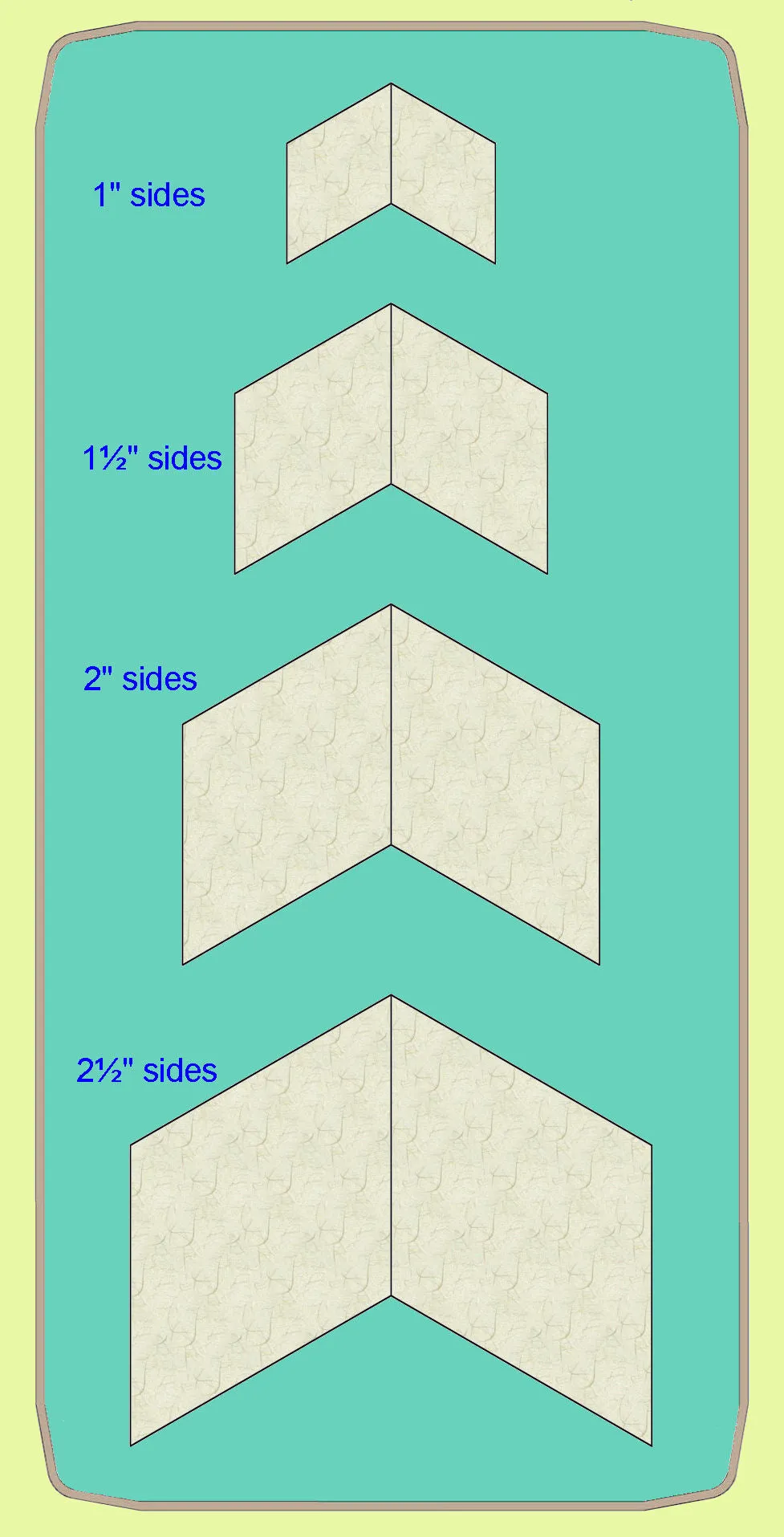 Diamonds 60 degree, for Paper piecing 1", 1½", 2" & 2½" cut sides - 8005 - includes cutting mat