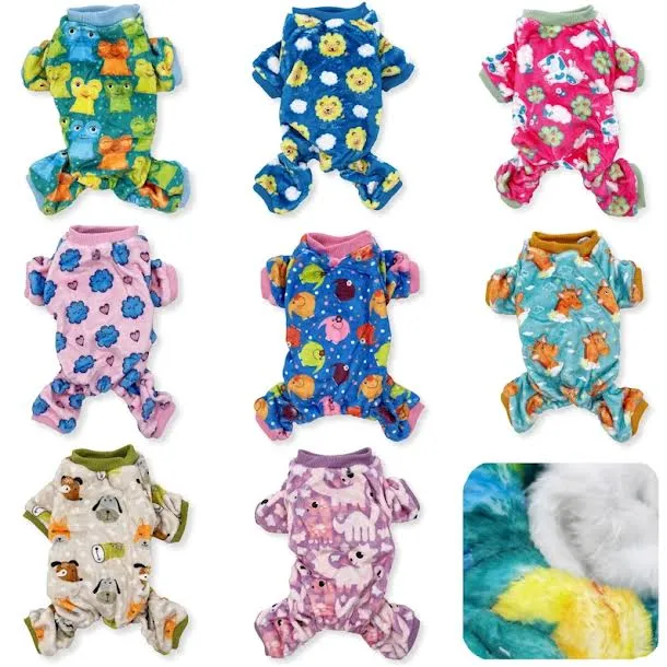 Dog Pajamas Soft Warm FLEECE Jumpsuit Cute Pet
