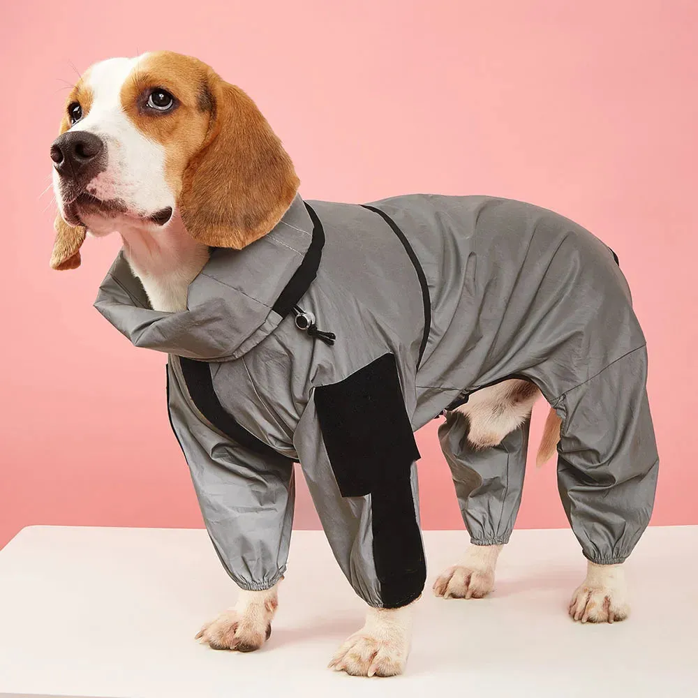 Dog Reflective Raincoat Full Body Waterproof Coat Overalls for Small Medium Large Dogs Outdoor