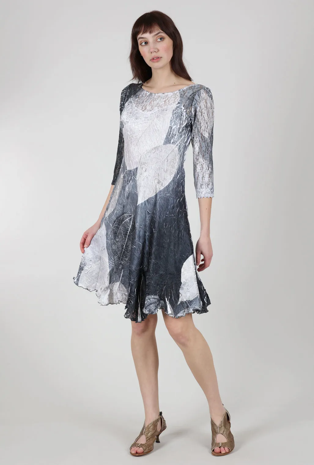 Ilsa Lace Neck Dress, Black Monet