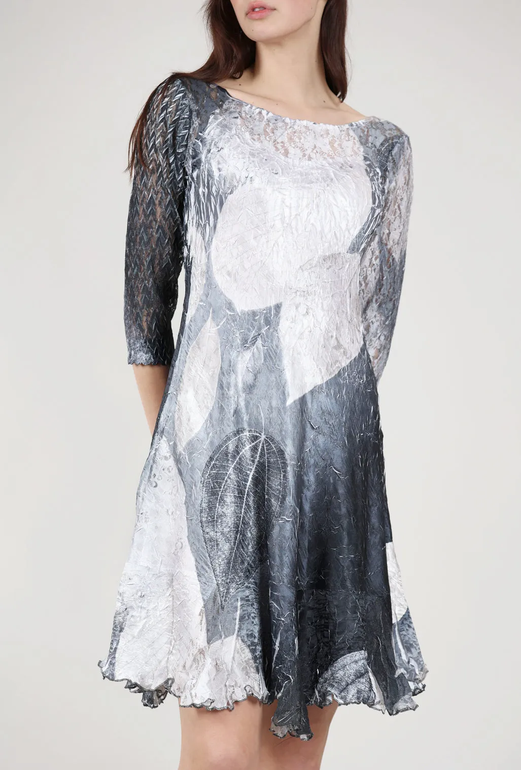 Ilsa Lace Neck Dress, Black Monet