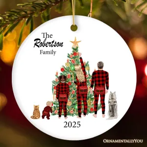 Personalized Plaid Family Christmas Ornament