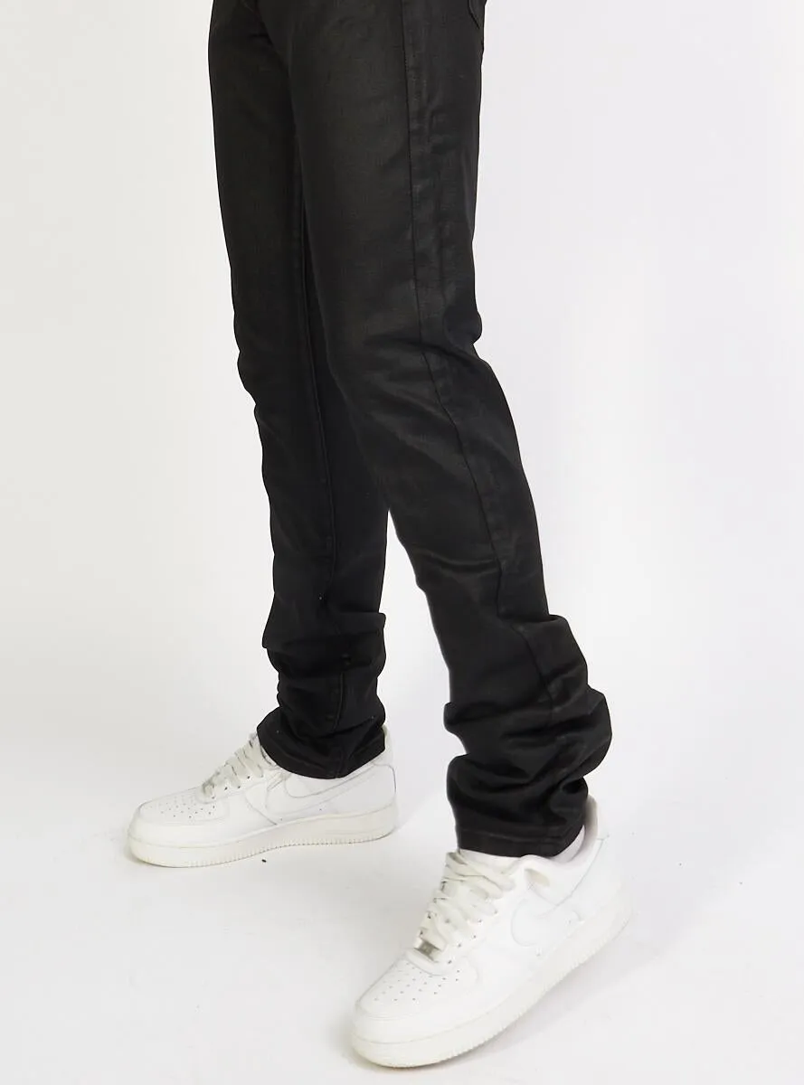 Politics Jeans - Stacked Wax Denim Jeans (Black)