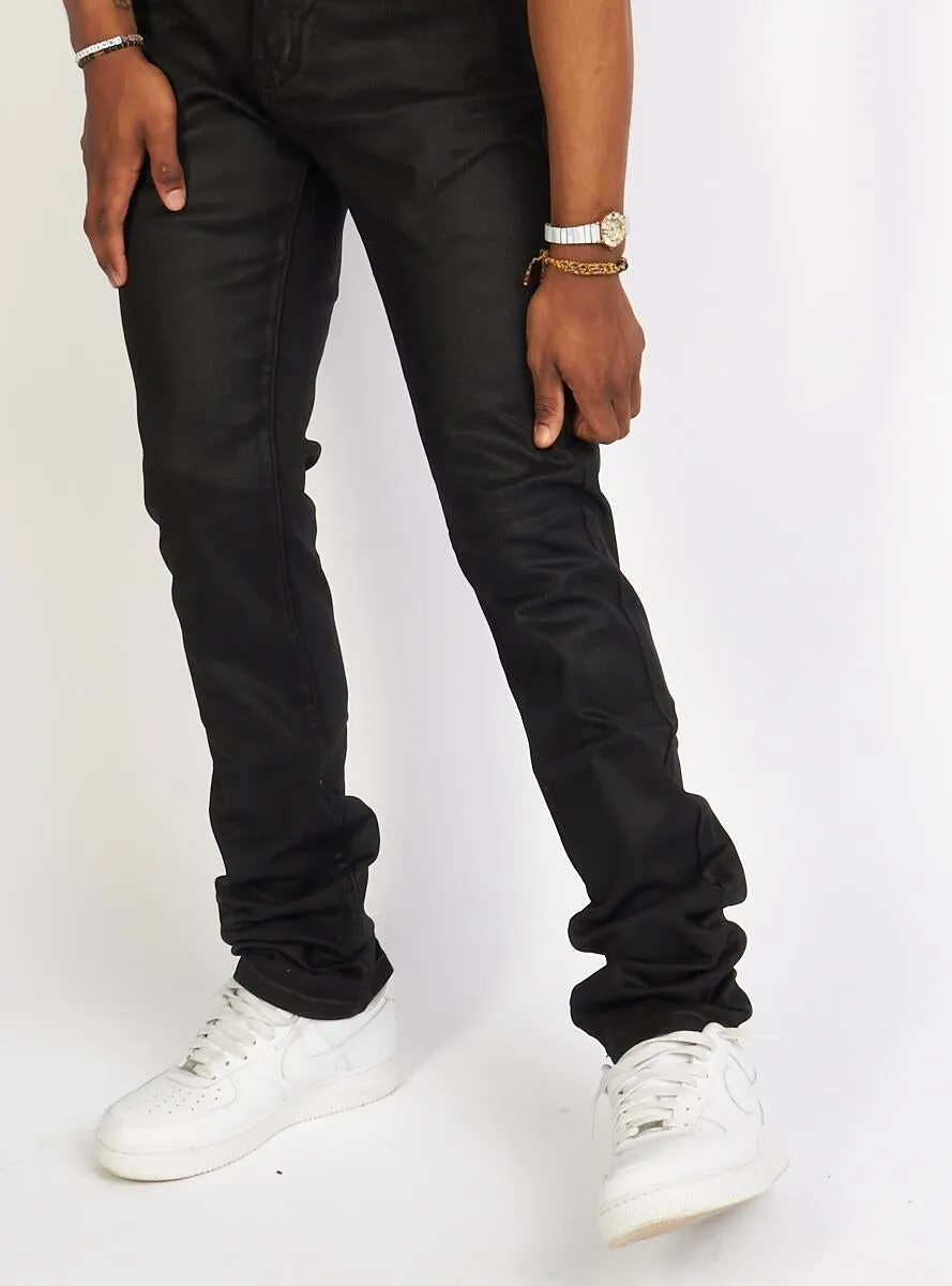 Politics Jeans - Stacked Wax Denim Jeans (Black)