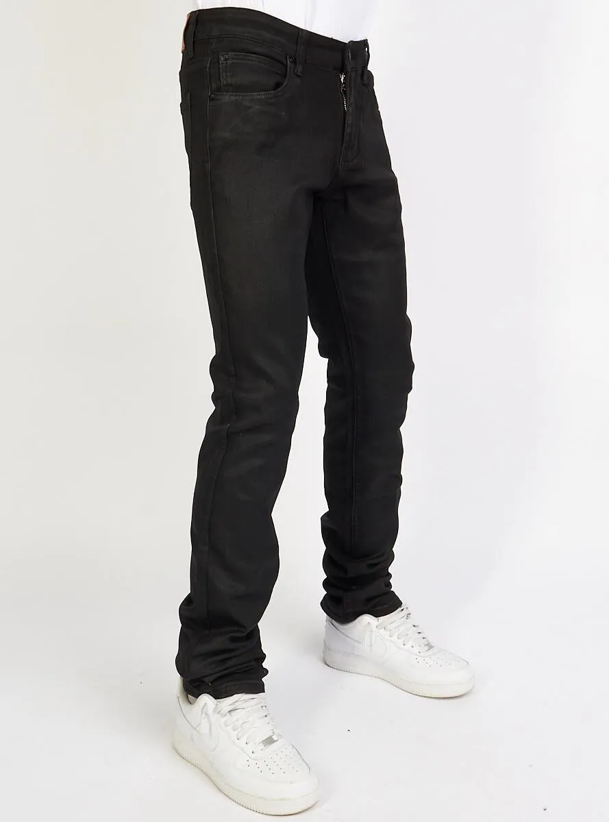 Politics Jeans - Stacked Wax Denim Jeans (Black)