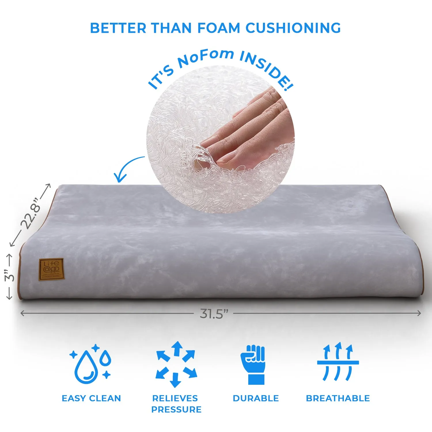 Pup Pup Kitti Bliss Orthopedic Breatheable Pet Mat with NoFom cushion technology Medium, Grey (1 unit left!)