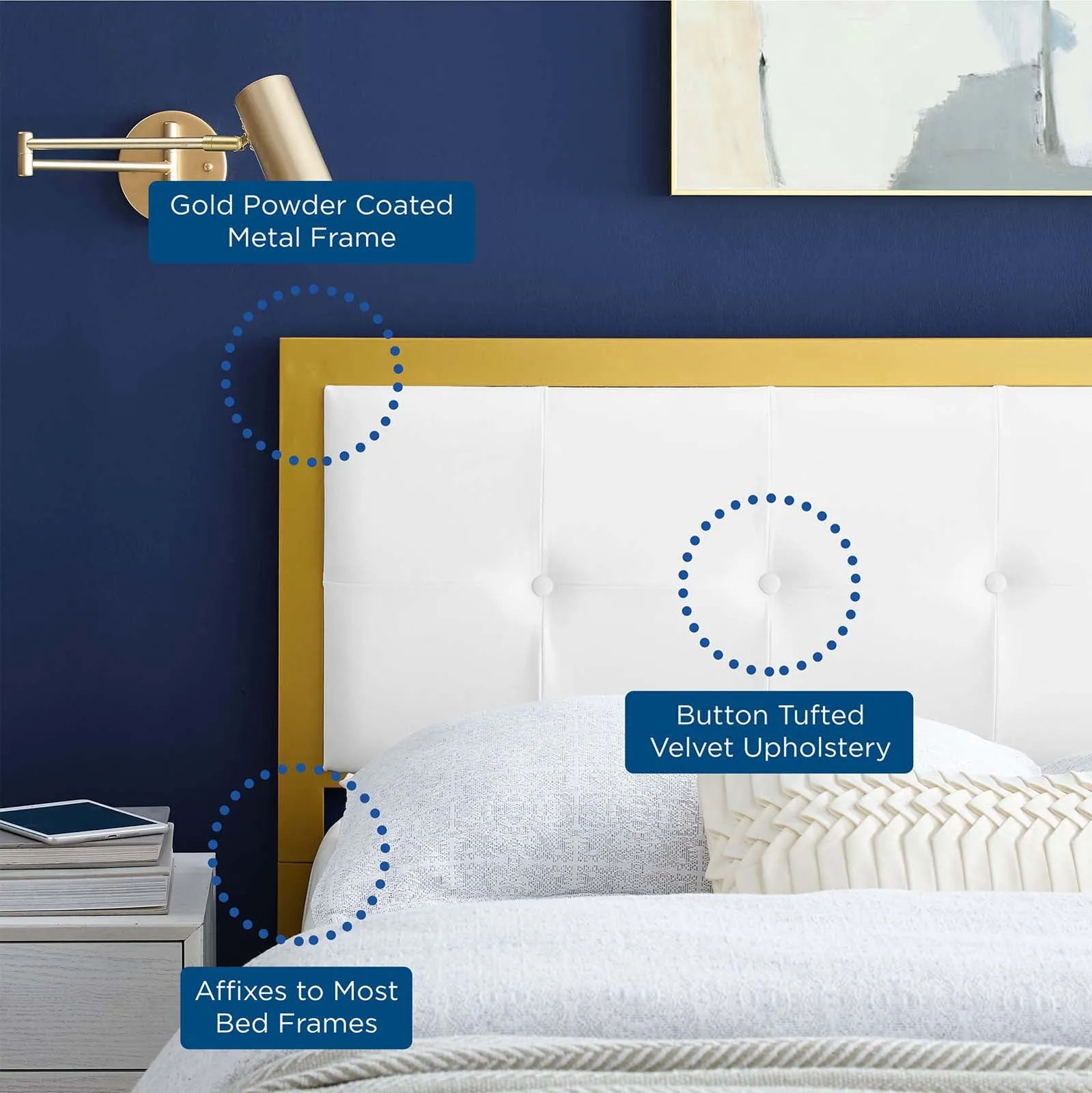 Teagan Tufted  Performance Velvet Headboard