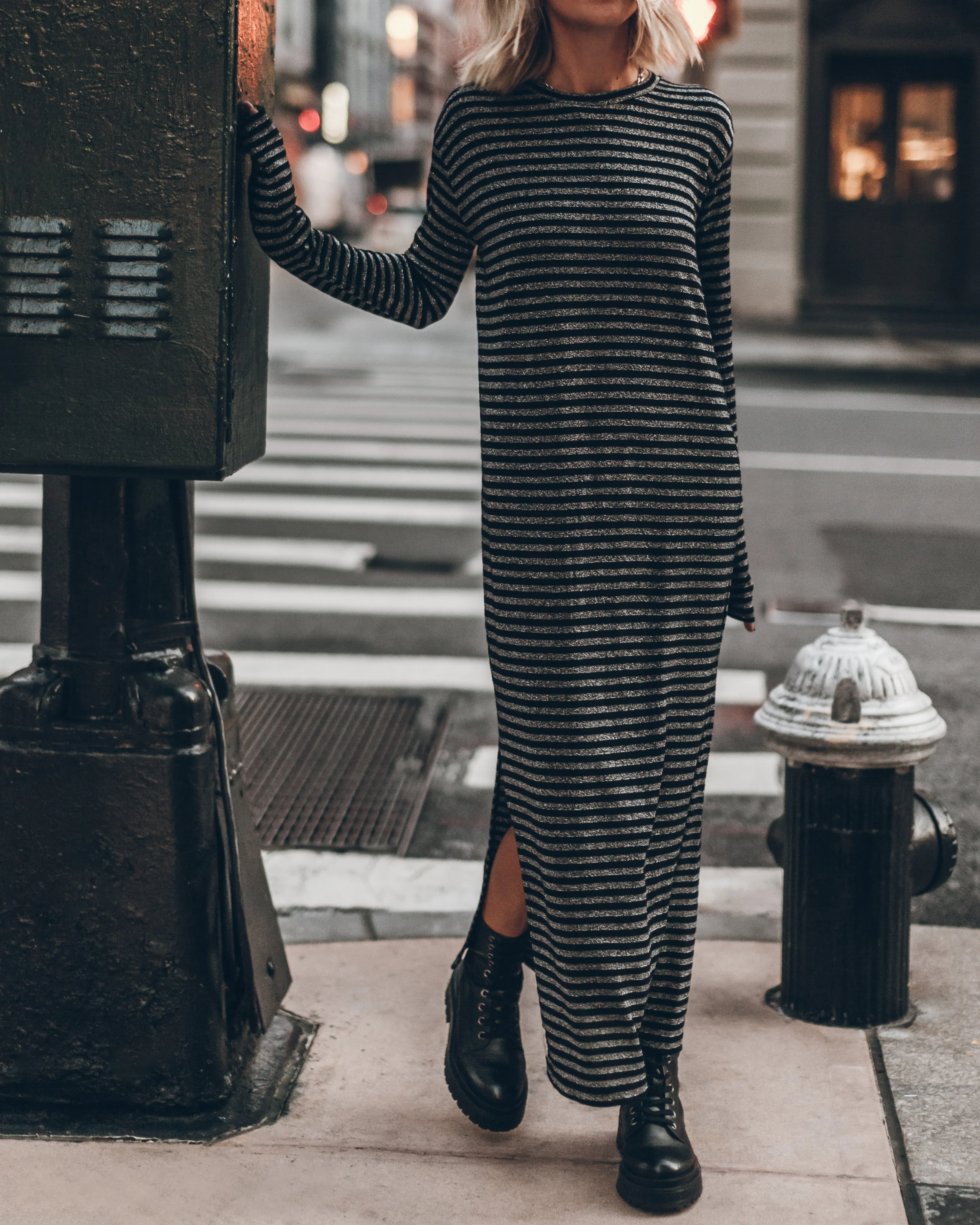 The Striped Sparkly Longsleeve Dress