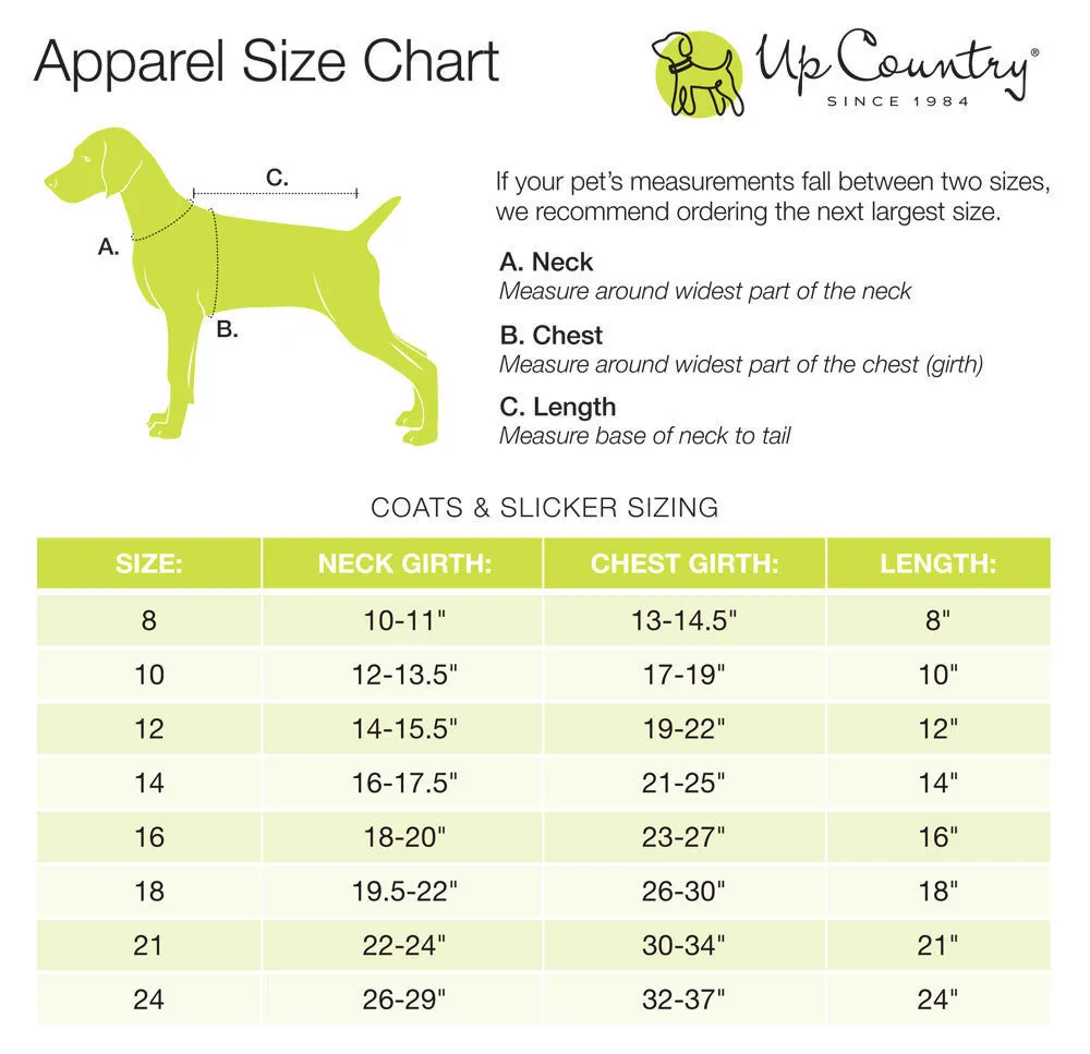 Up Country Nantucket Rain Slicker Dog Coat - Bone