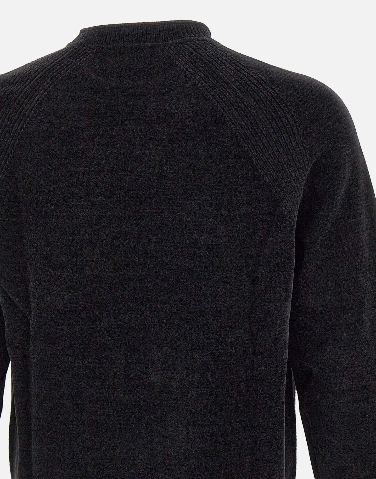 Velvet Effect Black Chenille Sweater