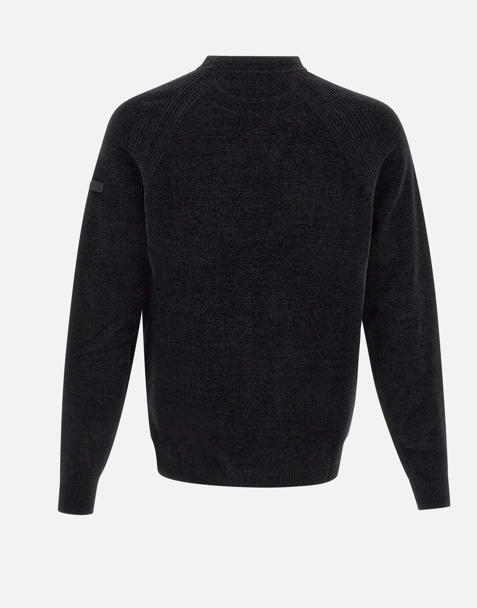 Velvet Effect Black Chenille Sweater