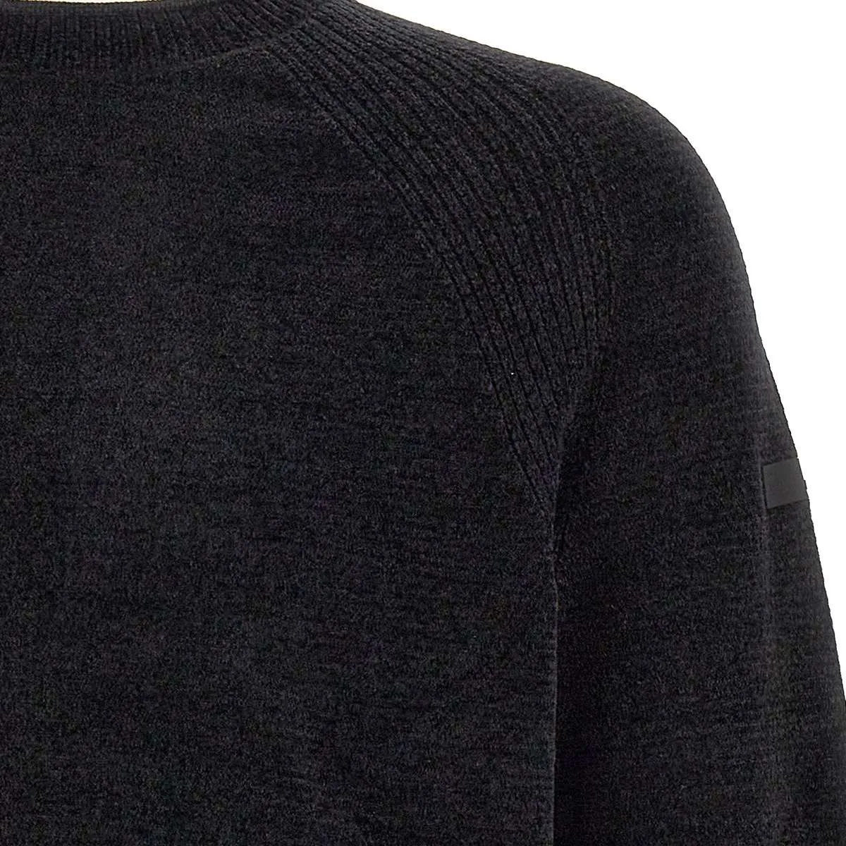 Velvet Effect Black Chenille Sweater