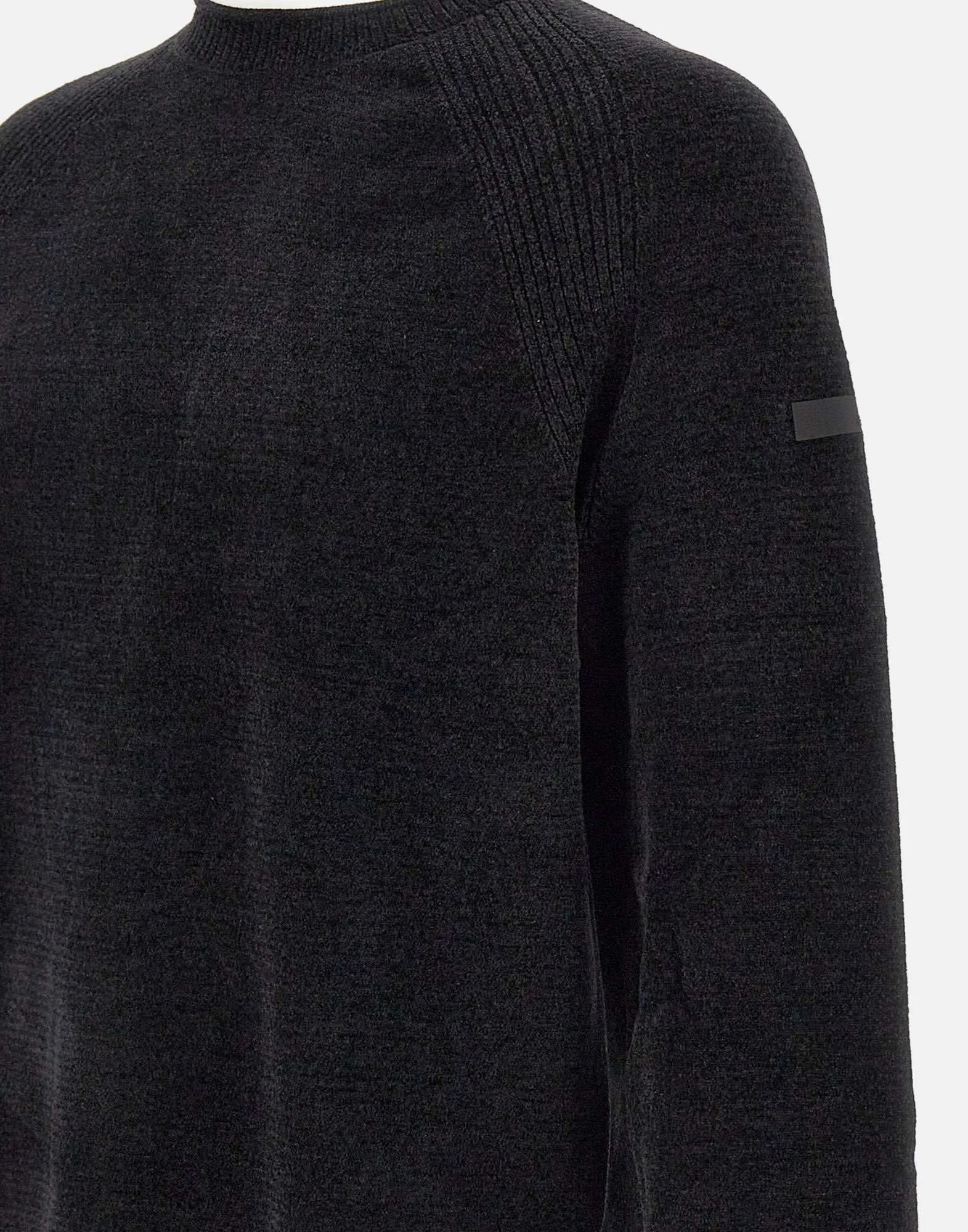 Velvet Effect Black Chenille Sweater