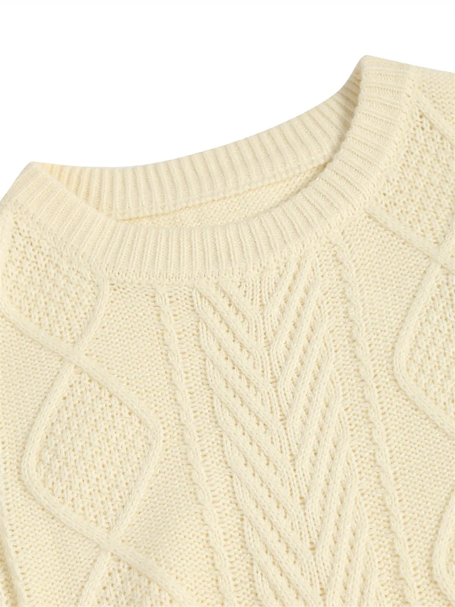 ZAFUL Women Crew Neck Loose Knitwear Lazy Basics Soft Sweaters Winter Knit Pullover