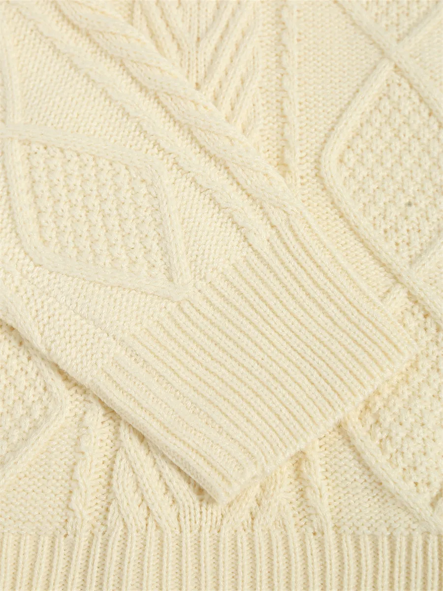 ZAFUL Women Crew Neck Loose Knitwear Lazy Basics Soft Sweaters Winter Knit Pullover